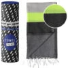TOWEL TO GO Neon Hammam Towel Grey/Black, With Recycled Gift Box -Modekosmetikgeschäft Black with Recycled Gift Box.ef4d8905